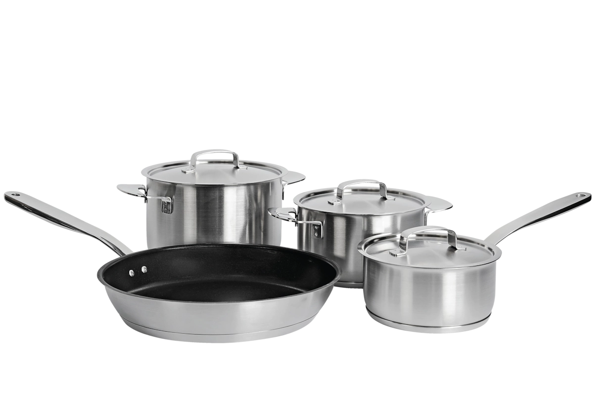 Комплект посуды All Steel с логотипом Miele 4 предмета KMTS 5704-2 Miele купить в Перми | Всегда в наличии! | Артикул 11945190 | Официальный сайт